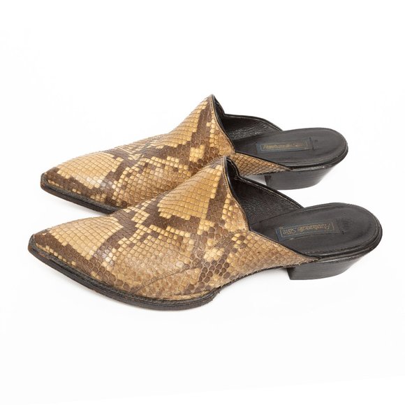 Vintage Shoes - SOLD - VTG Western Snakeskin Mules by Panhandle Slim